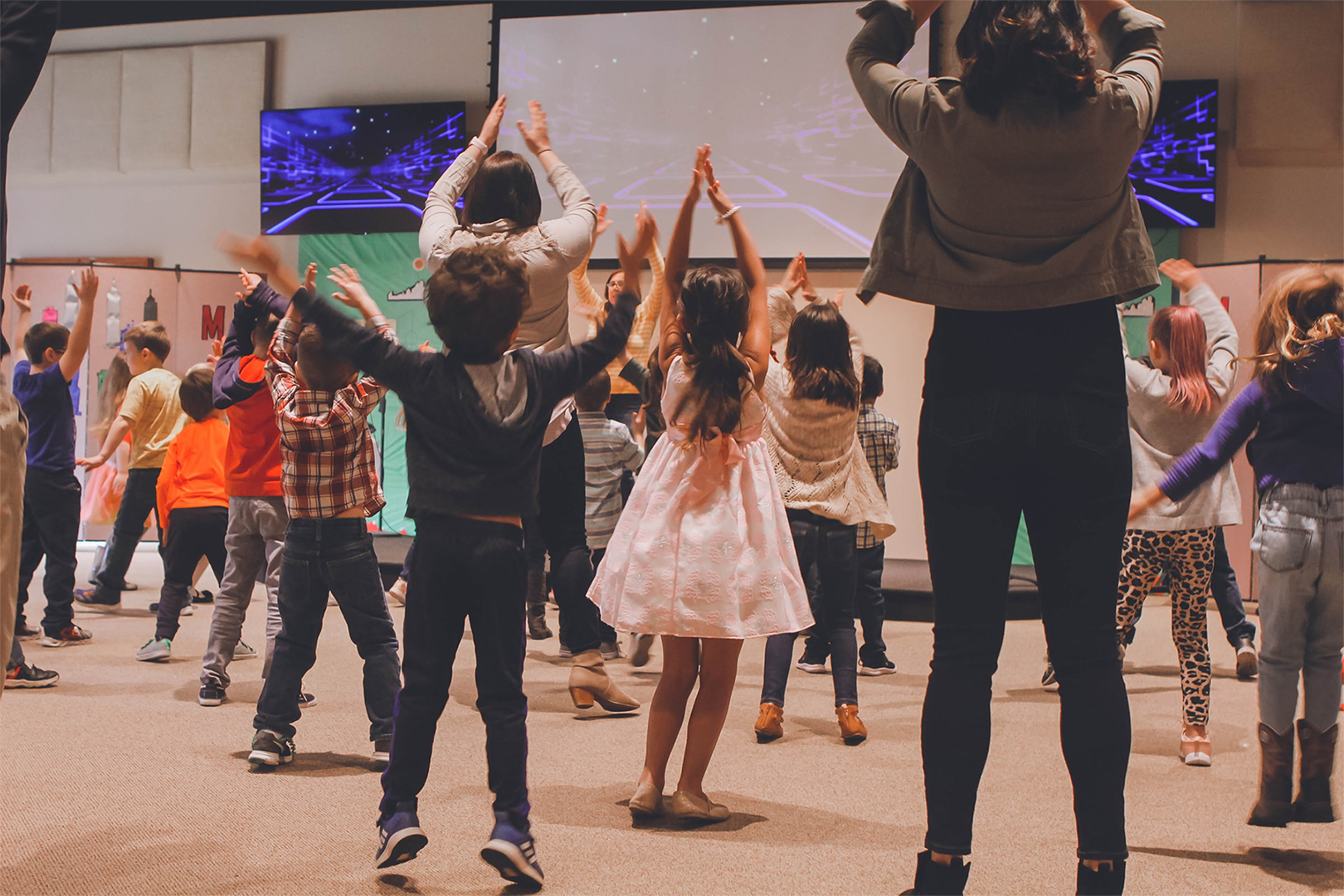 Children worshipping together.